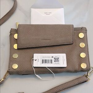Hammitt Levy Gray Natural and Gold Crossbody Bag